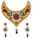 Adhira Attractive Mayur Design Golden Plated Necklace Set