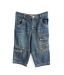 Beebay Stylish Blue Thigh Pocket Assymetric Boys Capri For Kids