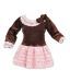Kilkari Brown Embroidered Balloon Frock For Kids