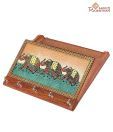 Aapno Rajasthan Wooden Elephant Design Magazine & Key Holder-015