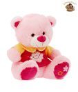 Dimpy Stuff Pink Bear In Shirt Soft Toy-38 cm