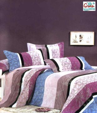 Gran Colourful Stripes Double Bedsheet With Two Pillow Covers