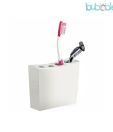 Plumeria  Resin White Toothbrush Holder
