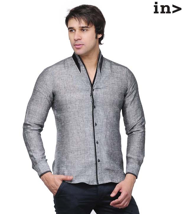 Invogue Dark Grey Shirt with Freebie Belt