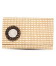 Favola Beige & Cream Brooch Clutch