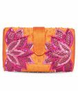 Favola Orange & Pink Embroided Clutch