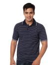 Weardo Navy-White Polo Neck T-Shirt