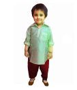 DotnDitto White & Red Pathani Kurta Set For Kids