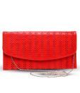 Fiesta Red Cutwork Design Clutch