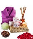 Rose n Wine gentle facial spa hamper with Spa Essentials Set