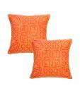 Rajrang Orange Cotton Cushion Covers- 2 Pcs