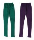 RHAM GOLD Pack of 2 Green & Purple Color Leggings for Girls For Kids