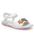 Kittens White Floral Appliques Flat Sandals