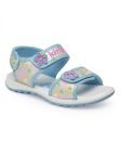Kittens Light Blue Floral Applique Flat Sandals