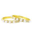 Jpearls CZ & Pearls Embedded Bangles - Set Of 2