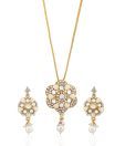 Utsavi Fancy Floral Traditional Pearl Pendant Set