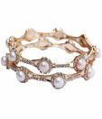 Nisa Pearls Pair of Pearl & AD Sequence Bangles