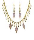 Nisa Pearls Crystal & Oval Pearl Necklace Set