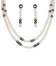 Nisa Pearls White & Black Pearl Necklace Set