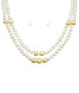 Nisa Pearls Fresh Water Pearl & AD Necklace Set