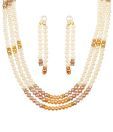 Nisa Pearls White & Peach Pearl Opulent Necklace Set