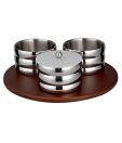SR Products UFO Revolving Tray With Spiral Bowls & Acrylic Lid - Set Of 4