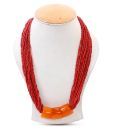 Art Mannia Orange Beaded Multi-layer Neckpiece