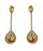 Kshitij Double Teardrop Yellow Stone Earrings