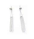 Addons Green Stone Metal Sheet Earrings