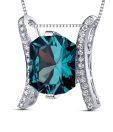 Peora Gems Prince Cut 5.00 carats Sterling Silver Rhodium Finish Colour-changing Alexandrite Slider Pendant Sterling Silver