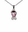 Addons Pink Stone Fish Pendant