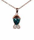 Addons Green Stone Fish Pendant