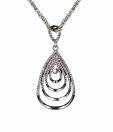 Addons Dazzling Rhodium Finish Teardrop Pendant
