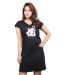 Clifton Black Cat Printed Cotton Nighty