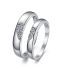 92.5 Sterling Silver Swarovski Studded Heart Couple Bands By Ziveg