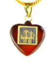 Dijyo Laxmi & Vishnu Sahasranam Heart Red Onyx Pendant