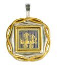 Dijyo Laxmi & Vishnu Sahasranam Silver Flower Pendant