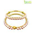 Jpearls Peach Pearl Bangles Pair
