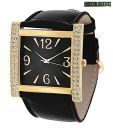 Joan Rivers Black Shimmering Strap Watch