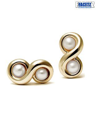 Facetz Double Pearl & Gold Earrings