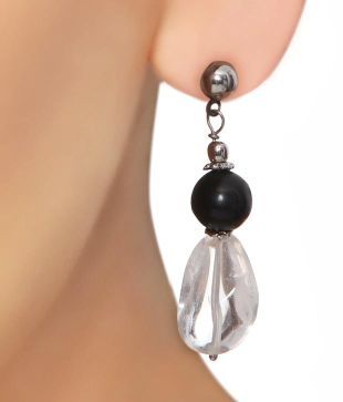 Isabella Black & White Beads Necklace Set