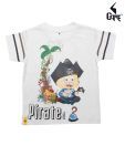 Zivene Cool White Pirated T- Shirt For Kids