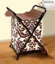 Swayam Brown & Cream Printed Foldable Laundry Bag