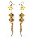 Molcha Long Golden Glamorous Drop Earrings