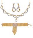 Oleva AD Studded Necklace Set & Bracelet Combo
