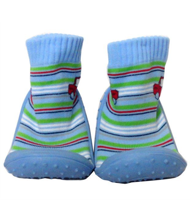 JAZZUP Cute rubber sole baby shoe socks-Blue For Kids ...