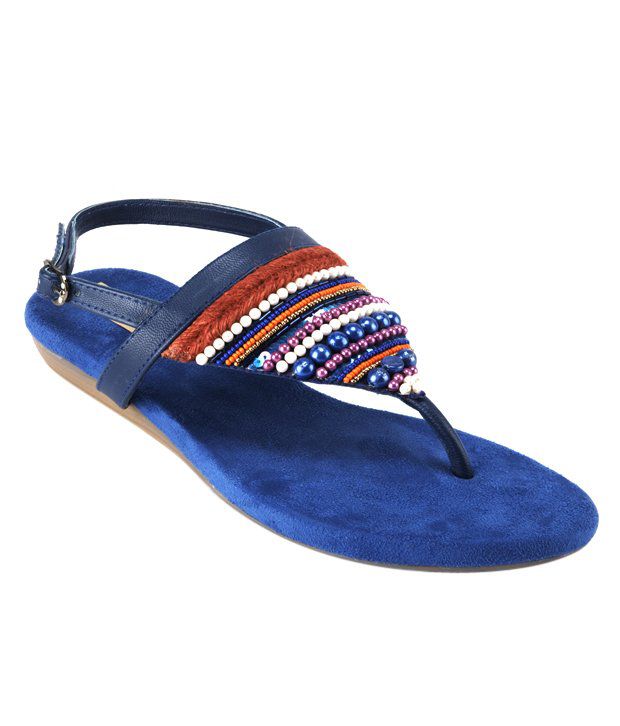 Tease Royal Blue Flat Sandals Price in India- Buy Tease Royal Blue Flat