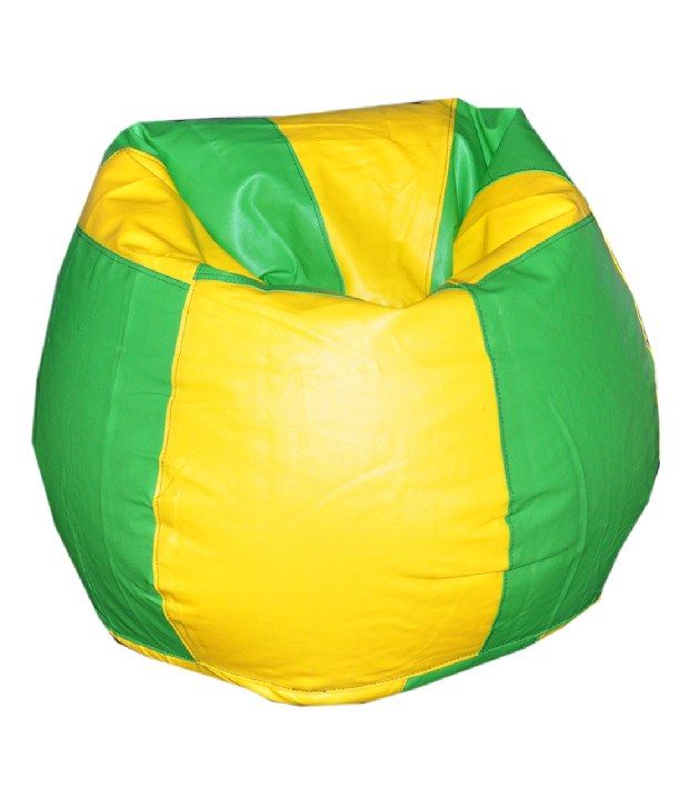Biggie Bean Bag XL (King Size) Size Yellow + Green (Filled, With