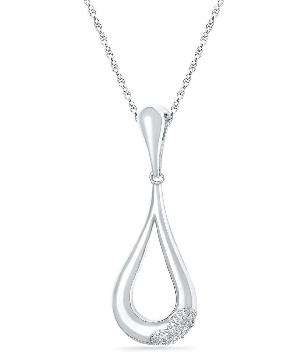Caratlane Lupa 92.5 Silver Certified, Real Diamond Pendant Buy Caratlane Lupa 92.5 Silver