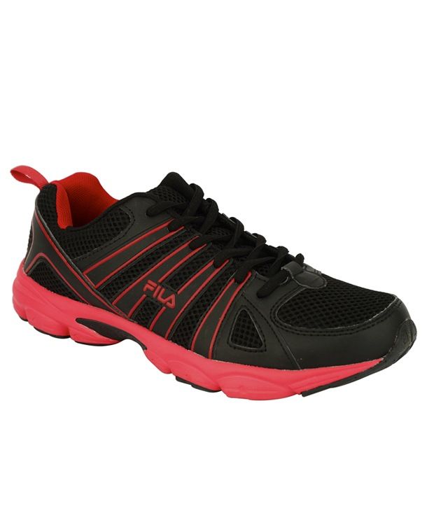 fila flow attractive black and red sneakers